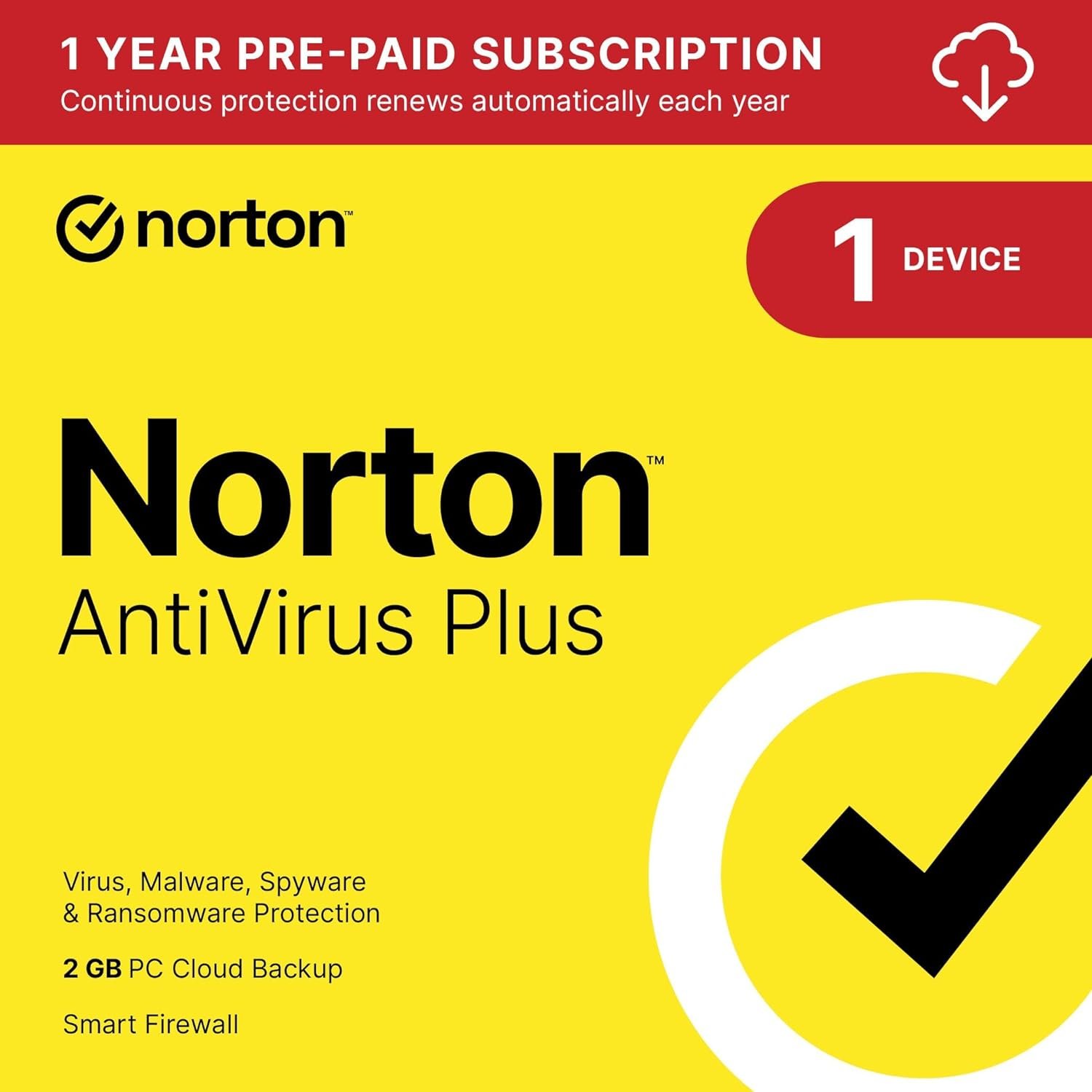 Norton AntiVirus Plus 2024 for 1 Device with Auto-Renewal