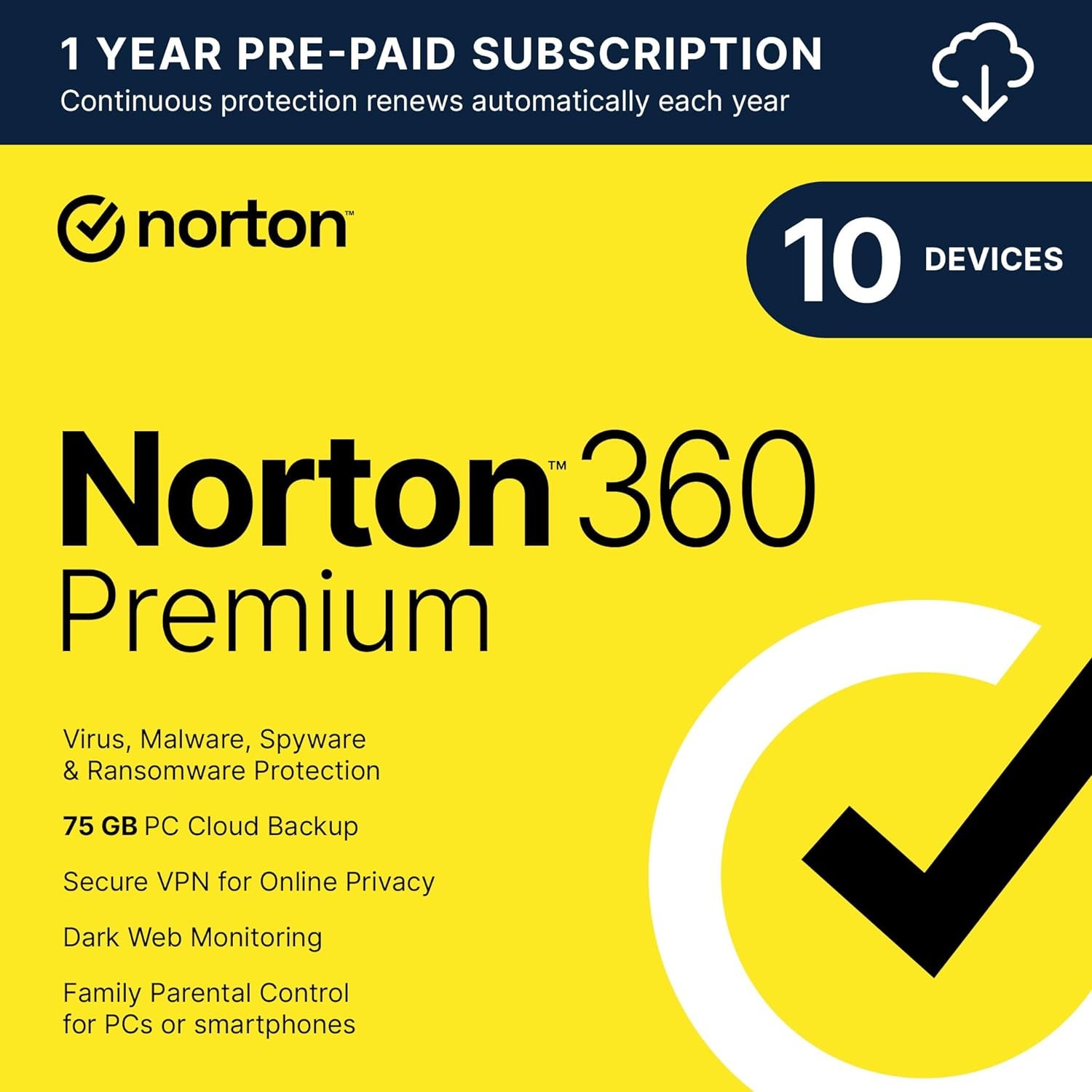 Norton 360 Premium 2024 for 10 Devices with Auto Renewal